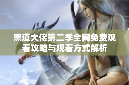 黑道大佬第二季全网免费观看攻略与观看方式解析