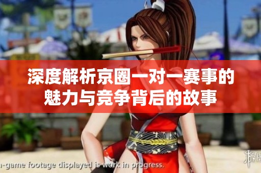深度解析京圈一对一赛事的魅力与竞争背后的故事